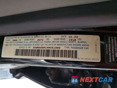 Zdjęcie 12 z 12 samochodu: 2004 VOLKSWAGEN JETTA GL VIN:3VWRK69M14M051999 - miniatura