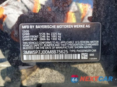 Zdjęcie 13 z 13 samochodu: 2021 BMW 330E VIN:3MW5P7J00M8B75625 - miniatura