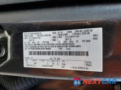 Zdjęcie 12 z 12 samochodu: 2018 FORD F150 SUPERCREW VIN:1FTEW1EP6JFD78466 - miniatura
