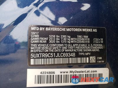 Zdjęcie 13 z 13 samochodu: 2018 BMW X3 XDRIVE30I VIN:5UXTR9C51JLC69348 - miniatura