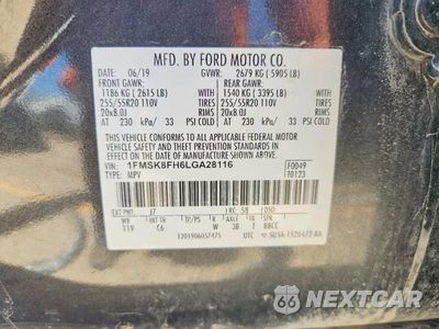 Zdjęcie 14 z 14 samochodu: 2020 FORD EXPLORER LIMITED VIN:1FMSK8FH6LGA28116 - miniatura