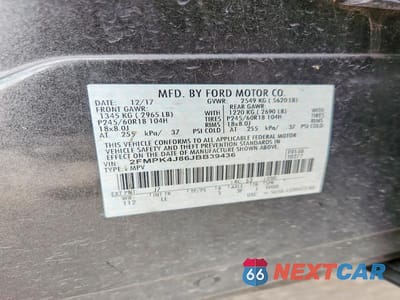 Zdjęcie 12 z 12 samochodu: 2018 FORD EDGE SEL VIN:2FMPK4J86JBB39436 - miniatura