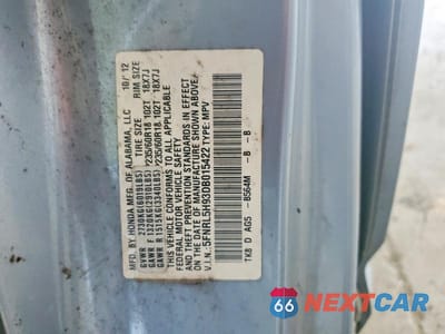 Zdjęcie 13 z 13 samochodu: 2013 HONDA ODYSSEY TOURING VIN:5FNRL5H93DB015422 - miniatura