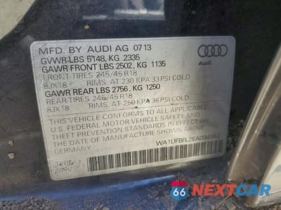 Zdjęcie 13 z 13 samochodu: 2014 AUDI A4 ALLROAD PREMIUM PLUS VIN:WA1UFBFL2EA034952 - miniatura
