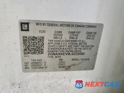 Zdjęcie 13 z 13 samochodu: 2020 CHEVROLET EQUINOX LT VIN:2GNAXKEV9L6215590 - miniatura