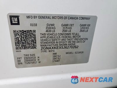 Zdjęcie 13 z 13 samochodu: 2018 CHEVROLET EQUINOX LT VIN:2GNAXKEX5J6270262 - miniatura