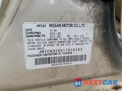 Zdjęcie 12 z 12 samochodu: 2001 NISSAN MAXIMA GXE VIN:JN1CA31DX1T616143 - miniatura