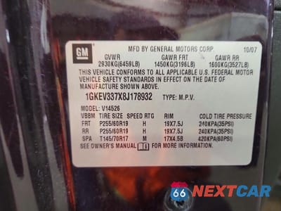 Zdjęcie 13 z 13 samochodu: 2008 GMC ACADIA SLT-2 VIN:1GKEV337X8J178932 - miniatura