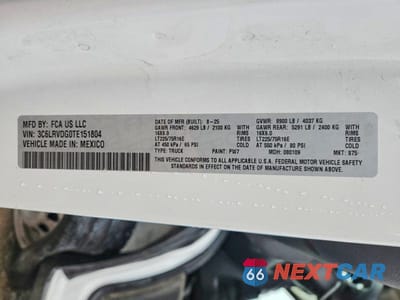 Zdjęcie 14 z 14 samochodu: 2026 RAM PROMASTER 2500 2500 HIGH VIN:3C6LRVDG0TE151804 - miniatura
