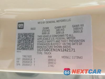 Zdjęcie 12 z 12 samochodu: 2022 GMC CANYON ELEVATION VIN:1GTG6CEN1N1242171 - miniatura