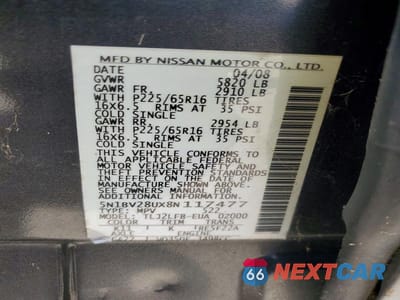 Zdjęcie 13 z 13 samochodu: 2008 NISSAN QUEST 3.5 VIN:5N1BV28UX8N117477 - miniatura