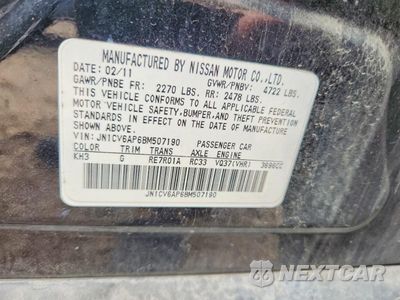 Zdjęcie 12 z 12 samochodu: 2011 INFINITI G37 SEDAN JOURNEY VIN:JN1CV6AP6BM507190 - miniatura
