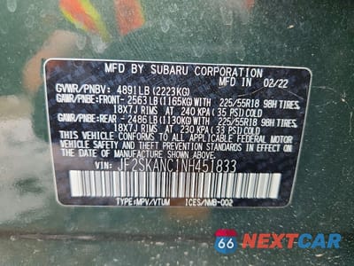 Zdjęcie 13 z 13 samochodu: 2022 SUBARU FORESTER LIMITED VIN:JF2SKANC1NH451833 - miniatura