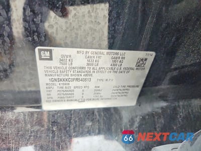 Zdjęcie 13 z 13 samochodu: 2015 CHEVROLET SUBURBAN K1500 LTZ VIN:1GNSKKKC0FR540613 - miniatura