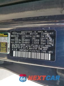Zdjęcie 14 z 14 samochodu: 2015 HYUNDAI SANTA FE GLS VIN:KM8SMDHF7FU097501 - miniatura