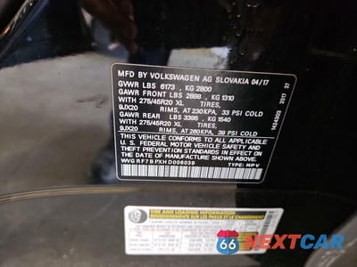 Zdjęcie 13 z 13 samochodu: 2017 VOLKSWAGEN TOUAREG WOLFSBURG VIN:WVGRF7BPXHD006039 - miniatura