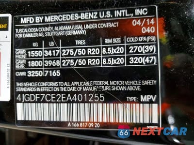 Zdjęcie 13 z 13 samochodu: 2014 MERCEDES-BENZ GL 450 4MATIC VIN:4JGDF7CE2EA401255 - miniatura