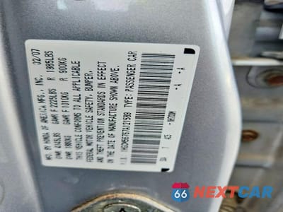 Zdjęcie 12 z 12 samochodu: 2007 HONDA ACCORD EX VIN:1HGCM56767A121589 - miniatura