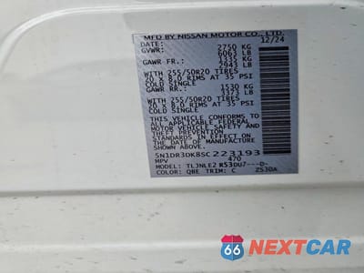 Zdjęcie 13 z 13 samochodu: 2025 NISSAN PATHFINDER PLATINUM VIN:5N1DR3DK8SC223193 - miniatura