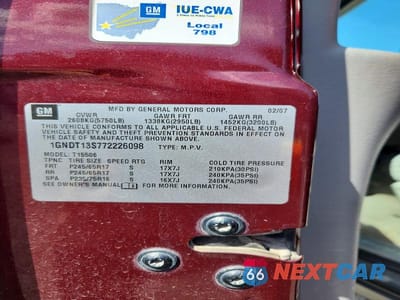 Zdjęcie 13 z 13 samochodu: 2007 CHEVROLET TRAILBLAZER LS VIN:1GNDT13S772226098 - miniatura