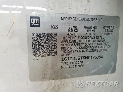 Zdjęcie 12 z 12 samochodu: 2022 CHEVROLET MALIBU LT VIN:1G1ZD5ST9NF135054 - miniatura