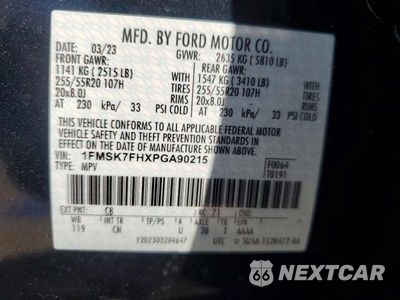Zdjęcie 13 z 13 samochodu: 2023 FORD EXPLORER LIMITED VIN:1FMSK7FHXPGA90215 - miniatura