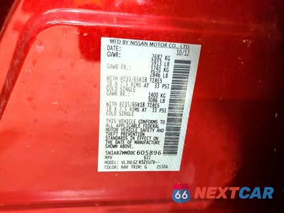 Zdjęcie 13 z 13 samochodu: 2013 NISSAN PATHFINDER S VIN:5N1AR2MM0DC605896 - miniatura