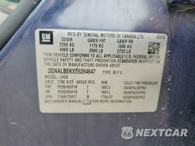 Zdjęcie 13 z 13 samochodu: 2014 CHEVROLET EQUINOX LT VIN:2GNALBEKXE6284647 - miniatura