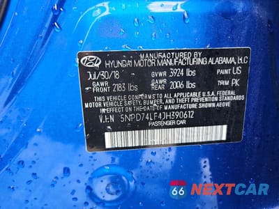Zdjęcie 12 z 12 samochodu: 2018 HYUNDAI ELANTRA SE VIN:5NPD74LF4JH390612 - miniatura