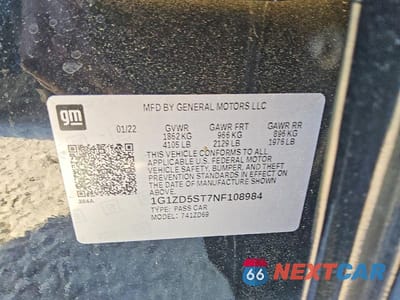Zdjęcie 12 z 12 samochodu: 2022 CHEVROLET MALIBU LT VIN:1G1ZD5ST7NF108984 - miniatura