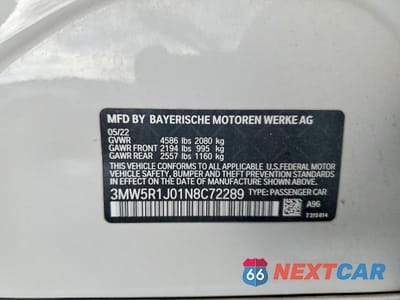 Zdjęcie 12 z 12 samochodu: 2022 BMW 330I VIN:3MW5R1J01N8C72289 - miniatura