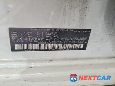 Zdjęcie 14 z 14 samochodu: 2019 SUBARU IMPREZA VIN:4S3GTAA60K3758484 - miniatura