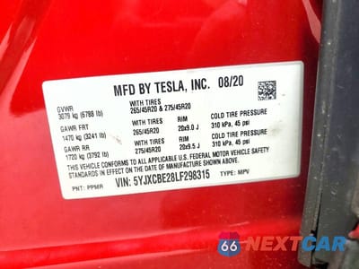Zdjęcie 13 z 13 samochodu: 2020 TESLA MODEL X VIN:5YJXCBE28LF298315 - miniatura