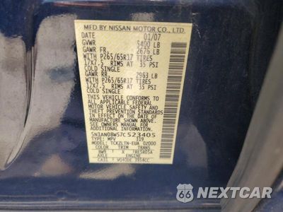 Zdjęcie 13 z 13 samochodu: 2007 NISSAN XTERRA X VIN:5N1AN08W57C523405 - miniatura