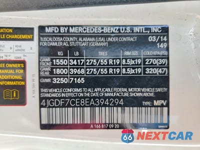 Zdjęcie 14 z 14 samochodu: 2014 MERCEDES-BENZ GL 450 4MATIC VIN:4JGDF7CE8EA394294 - miniatura