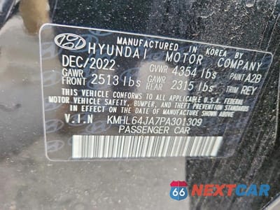 Zdjęcie 12 z 12 samochodu: 2023 HYUNDAI SONATA SEL VIN:KMHL64JA7PA301309 - miniatura
