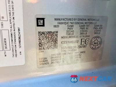 Zdjęcie 12 z 12 samochodu: 2020 GMC SIERRA K1500 SLE VIN:1GTU9BED0LZ347097 - miniatura