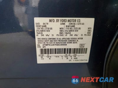 Zdjęcie 13 z 13 samochodu: 2019 FORD EDGE SEL VIN:2FMPK3J97KBC05559 - miniatura