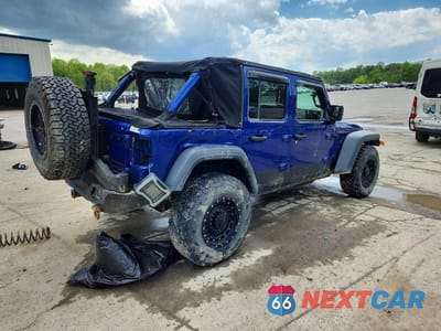 Trzecie zdjęcie samochodu z tyłu: 2018 JEEP WRANGLER UNLIMITED SPORT VIN:1C4HJXDN7JW197309 - miniatura