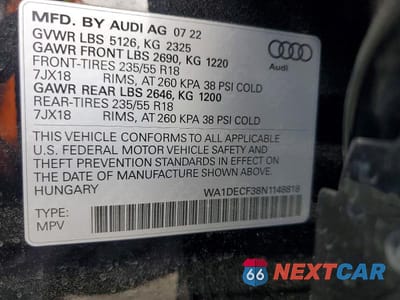 Zdjęcie 13 z 13 samochodu: 2022 AUDI Q3 PREMIUM S LINE 45 VIN:WA1DECF38N1148818 - miniatura