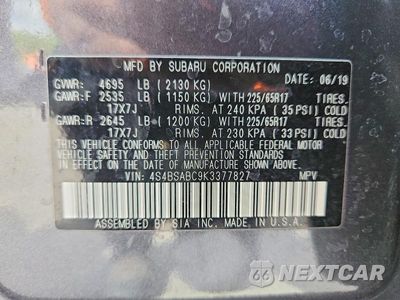 Zdjęcie 13 z 13 samochodu: 2019 SUBARU OUTBACK 2.5I VIN:4S4BSABC9K3377827 - miniatura