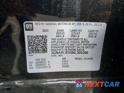 Zdjęcie 13 z 13 samochodu: 2022 CHEVROLET EQUINOX LT VIN:3GNAXKEV5NL305396 - miniatura