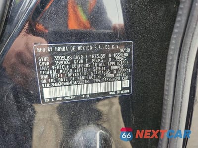 Zdjęcie 13 z 13 samochodu: 2020 HONDA FIT EX VIN:3HGGK5H84LM722218 - miniatura