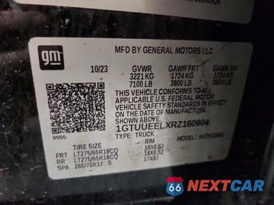 Zdjęcie 12 z 12 samochodu: 2024 GMC SIERRA K1500 AT4 VIN:1GTUUEELXRZ160904 - miniatura