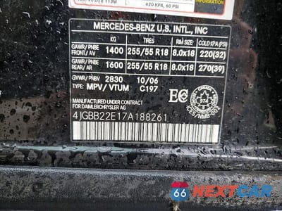 Zdjęcie 12 z 12 samochodu: 2007 MERCEDES-BENZ ML 320 CDI VIN:4JGBB22E17A188261 - miniatura