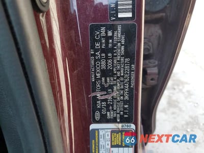 Zdjęcie 12 z 12 samochodu: 2018 KIA FORTE LX VIN:3KPFK4A76JE228178 - miniatura