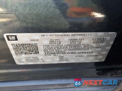 Zdjęcie 12 z 12 samochodu: 2019 CHEVROLET TRAVERSE LT VIN:1GNERGKW8KJ254310 - miniatura