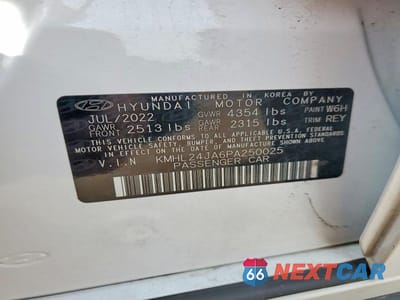 Zdjęcie 12 z 12 samochodu: 2023 HYUNDAI SONATA SE VIN:KMHL24JA6PA250025 - miniatura