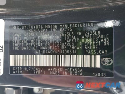 Zdjęcie 13 z 13 samochodu: 2025 TOYOTA CAMRY SE VIN:4T1DAACK4SU196517 - miniatura