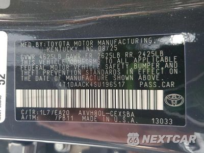 Zdjęcie 13 z 13 samochodu: 2025 TOYOTA CAMRY SE VIN:4T1DAACK4SU196517 - miniatura